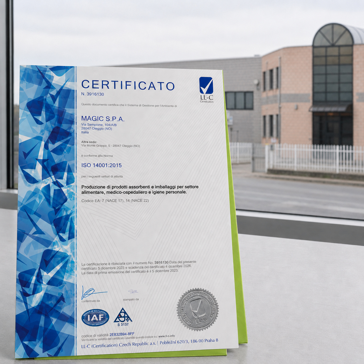 Magic SpA ISO 14001:2015 environmental management certification